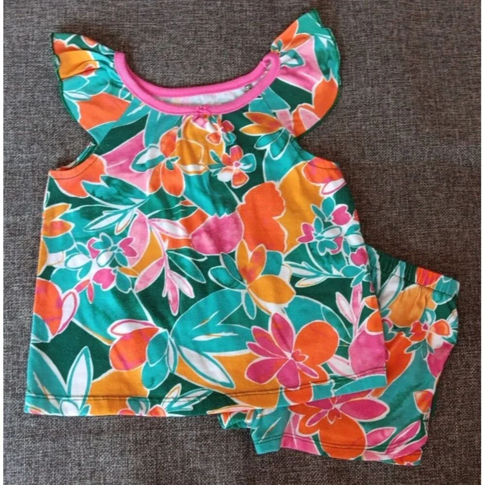 Pajamas 3T Carters Girls Floral 2 piece shorts tank